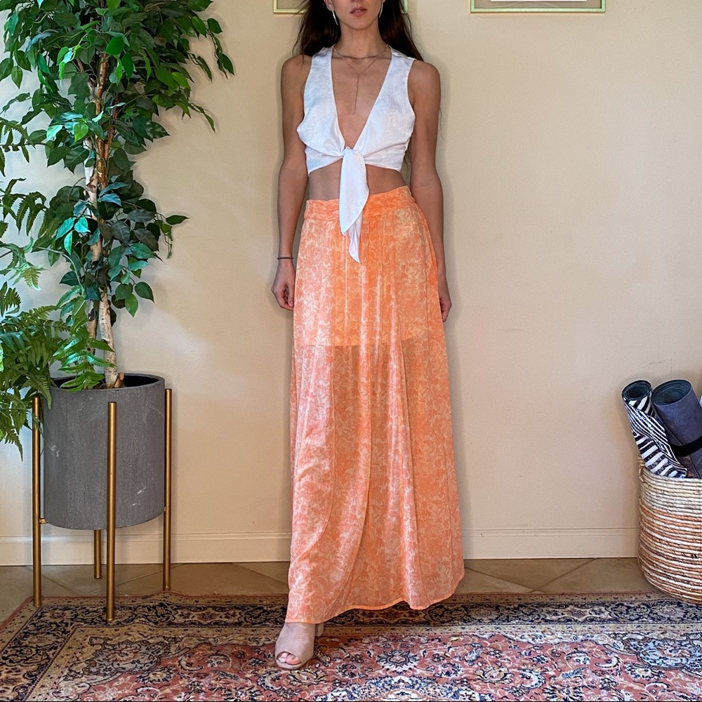Floral printed maxi skirt